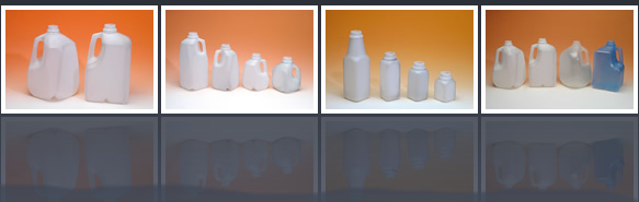 water and dairy bottles